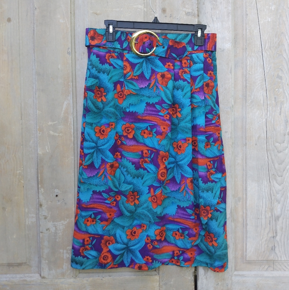 Vintage Floral Wrap Skirt